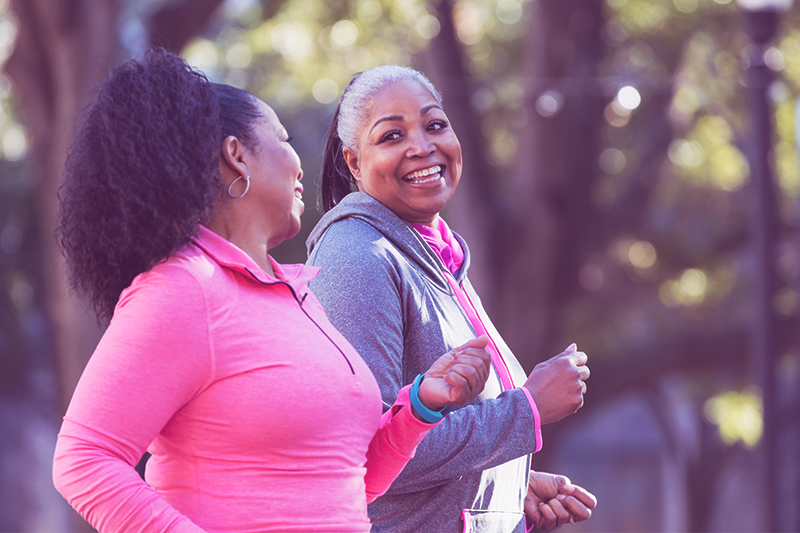 Women jogging together