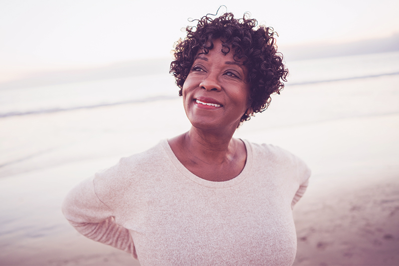 black woman on the beach