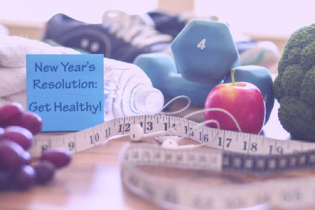 weights tape measure apple new year's health regimen