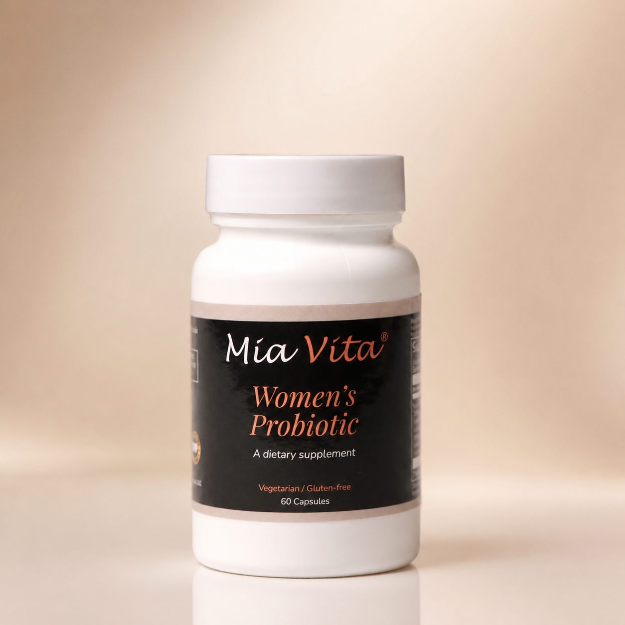 Bottle of Mia Vita® Women’s Probiotic Supplement