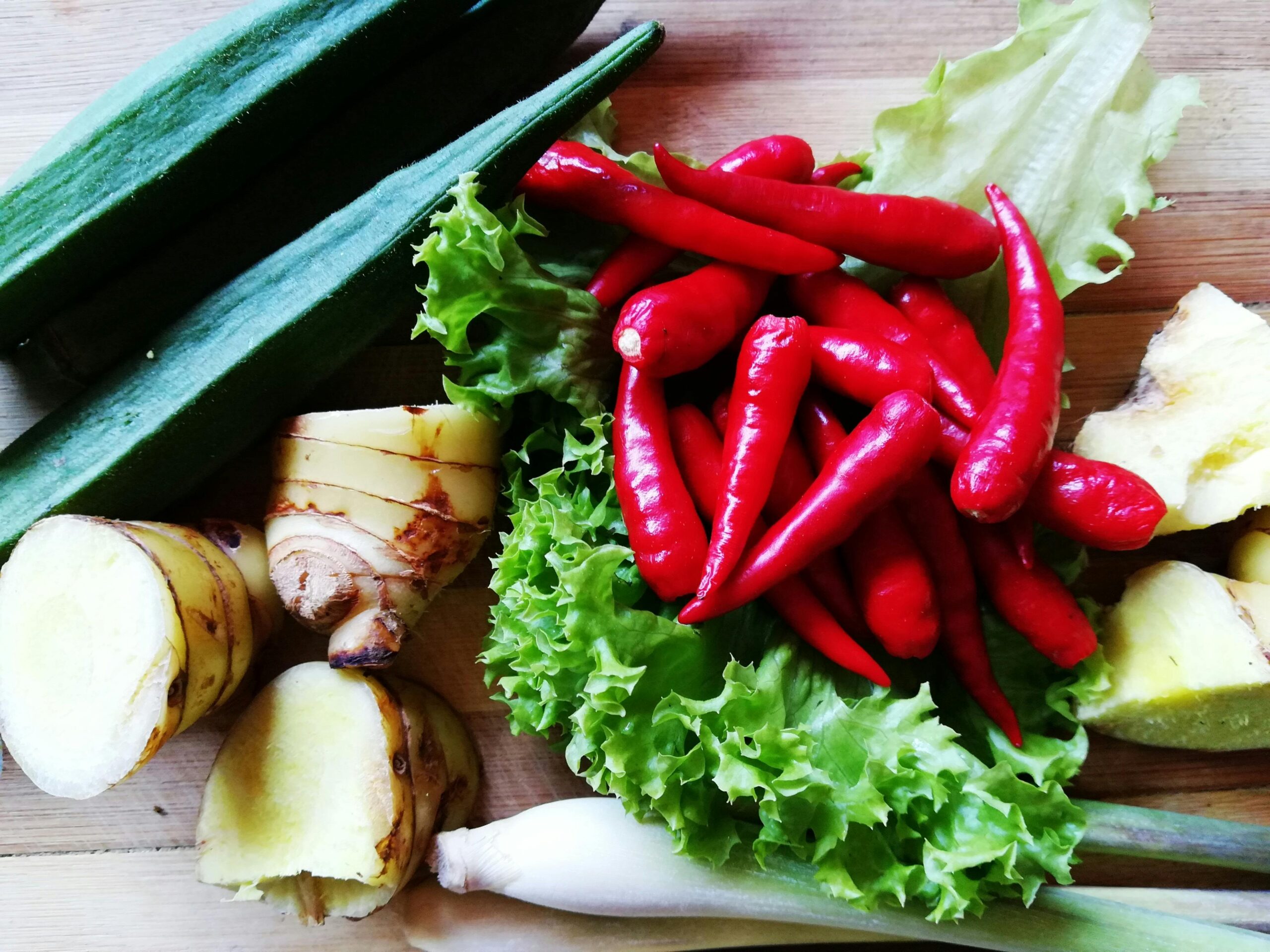 vegetables on tray