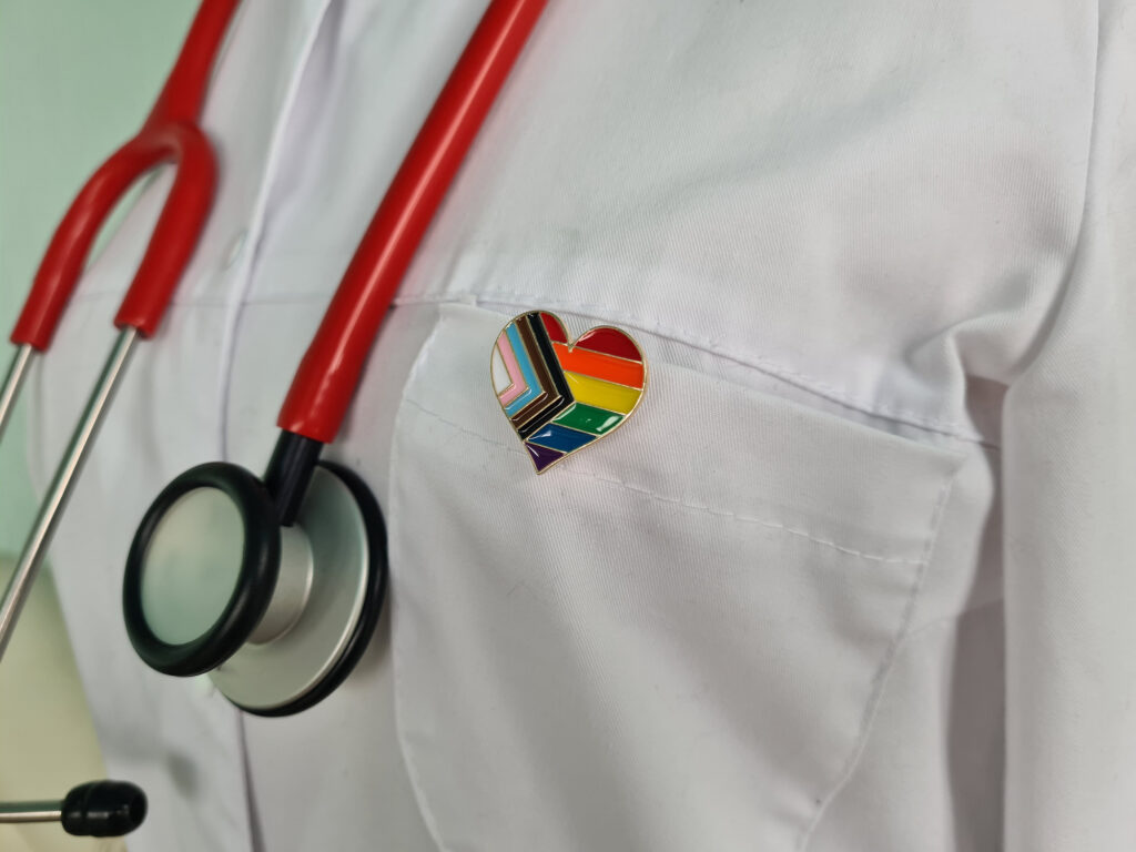 doctor with pride broach