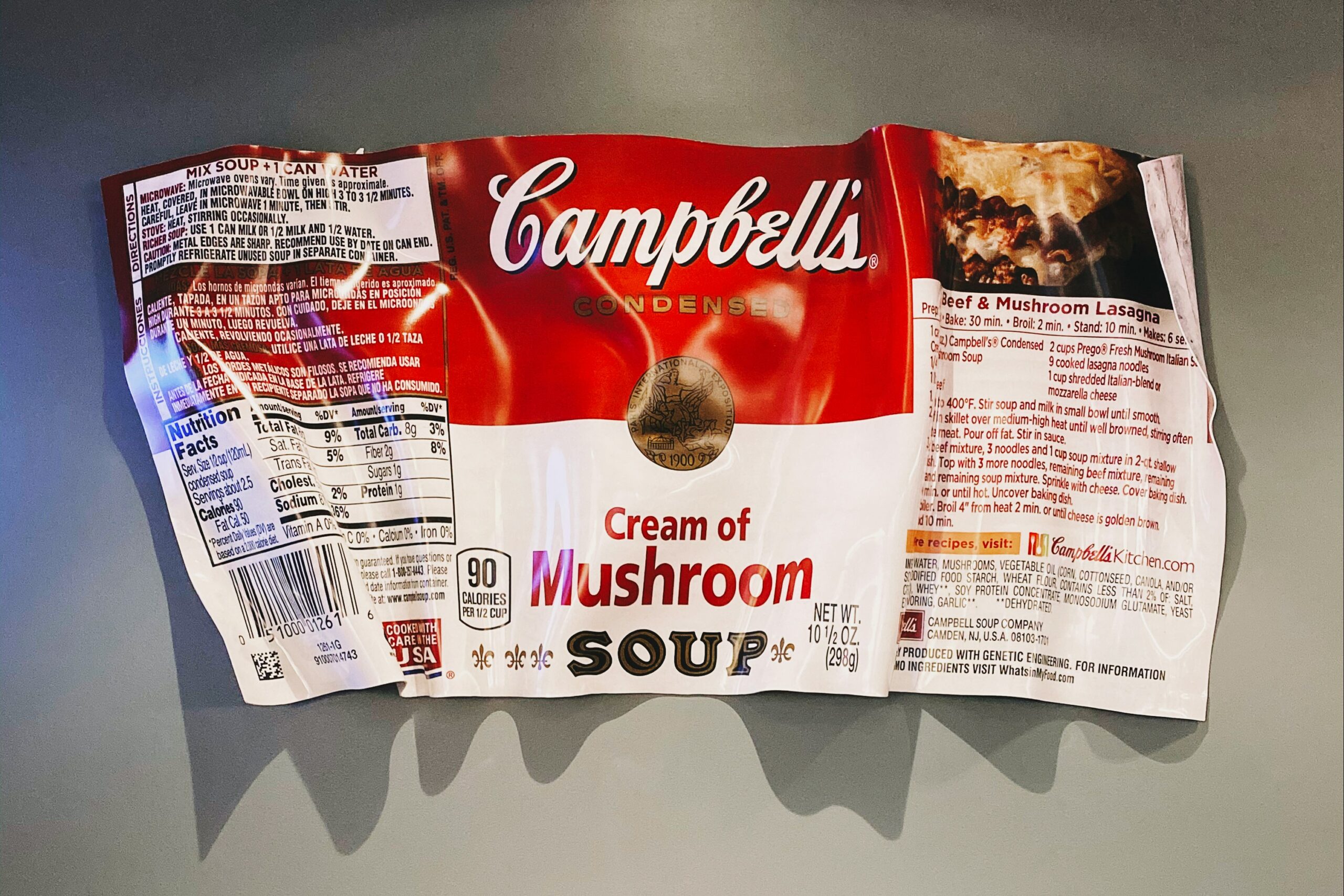 image of nutritional label of can of soup